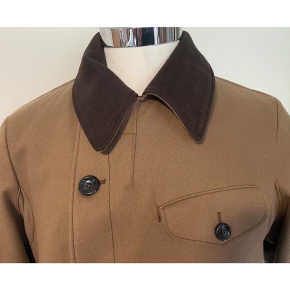Armani Brown Wool Cashmere Belted Trench Coat Mens 44 Water Repellent Lined - Picture 7 of 16